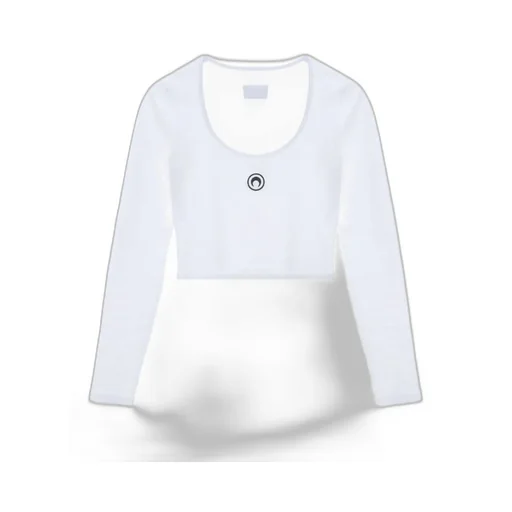 Round-Neck Long-Sleeved Fitted Short-Sleeved T-Shirt