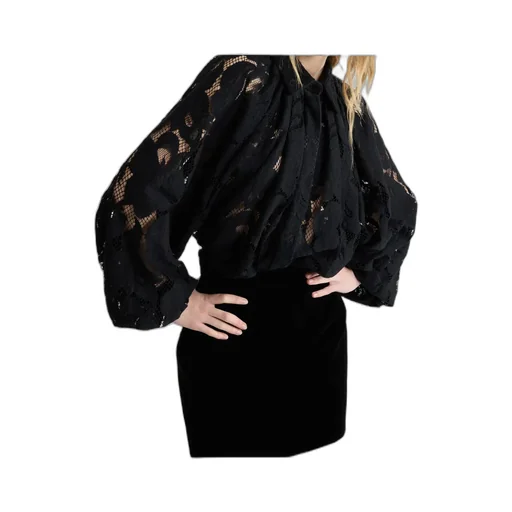 Patou Lace Detailed Collared Top