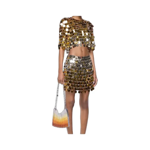 Chainmail-Embellished Cropped Top