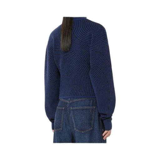 Febo Wave-Pattern High-Neck Sweater