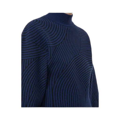 Febo Wave-Pattern High-Neck Sweater