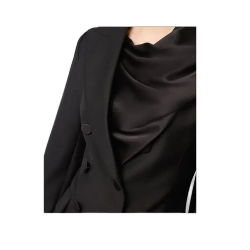 Draped-Scarf Blazer