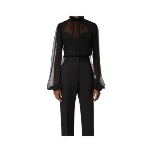 High-Neck Ruffled Top