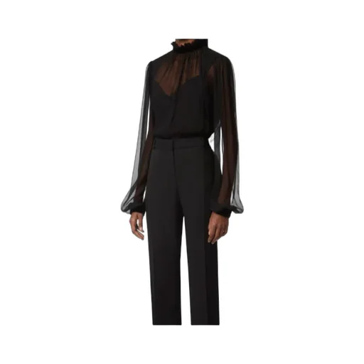 High-Neck Ruffled Top