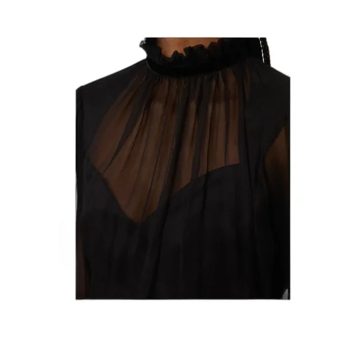 High-Neck Ruffled Top