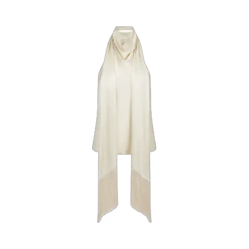 Halterneck Fringe-Detail Top