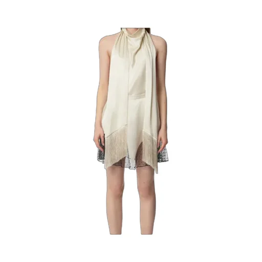 Halterneck Fringe-Detail Top