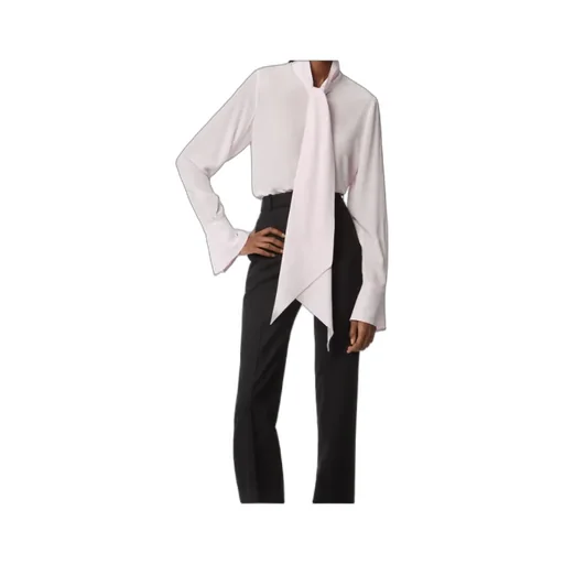 Tie-Neck Silk Shirt