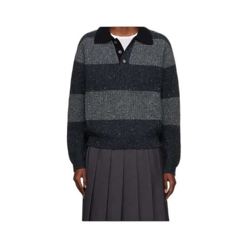 Dunst Ribbed Striped Polo Knitwear
