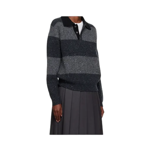 Dunst Ribbed Striped Polo Knitwear