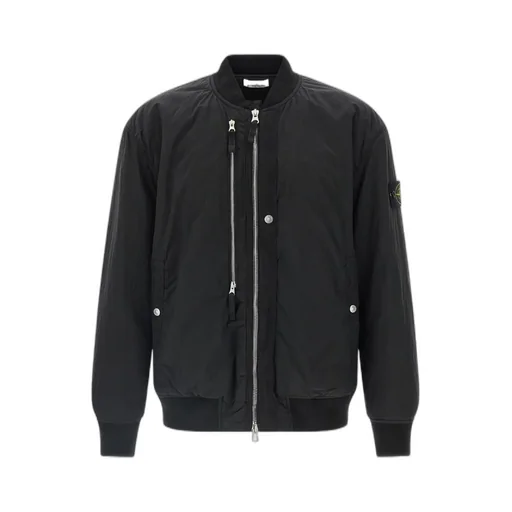 Stone Island Logo Patch Zipped Bomber Jacket