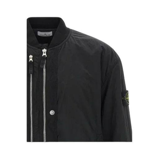 Stone Island Logo Patch Zipped Bomber Jacket