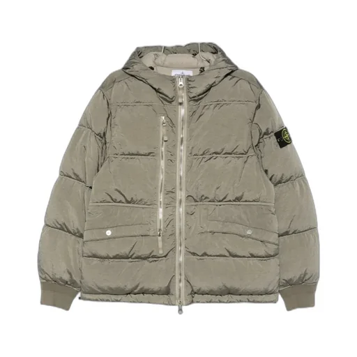 Stone Island Logo Patch Zip-Up Jacket
