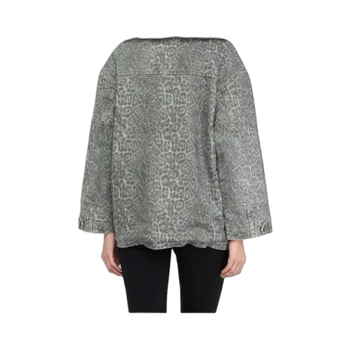 Liu Jo Leopard Printed Faux Fur-Collar Jacket