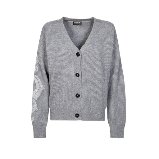 Embroidered-Buttoned Cardigan