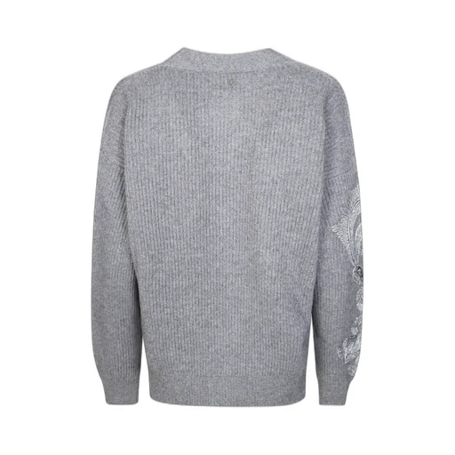 Embroidered-Buttoned Cardigan