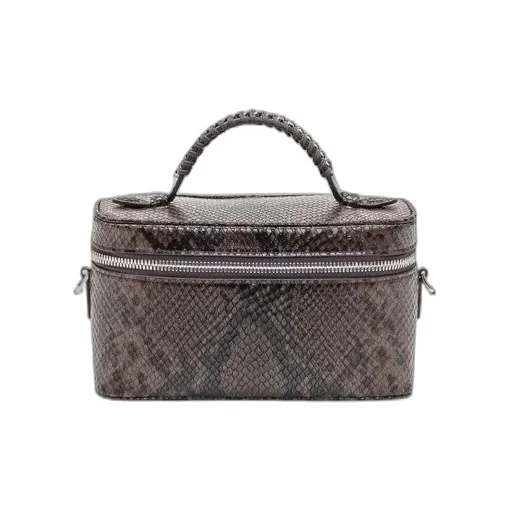 Embossed Zipped Vanity Bag
