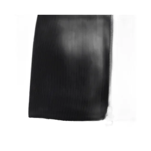 Ribbed Zip-Front Mini Skirt