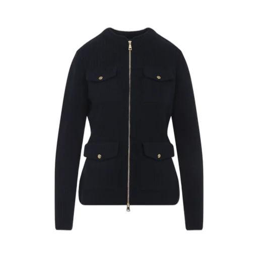 Moncler Zip-Up Ribbed Cardigan