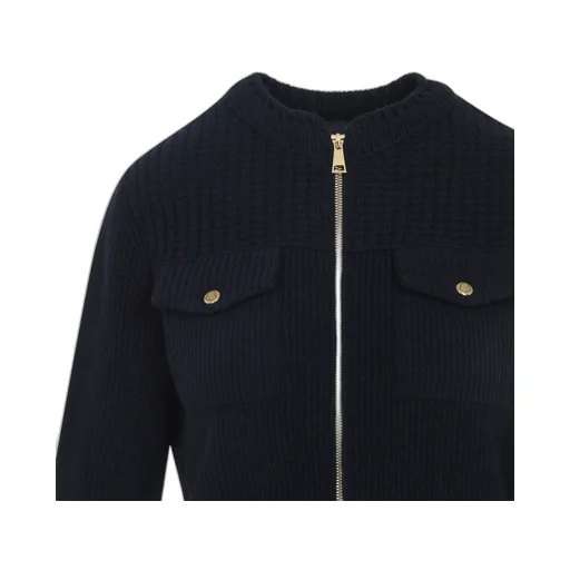 Moncler Zip-Up Ribbed Cardigan