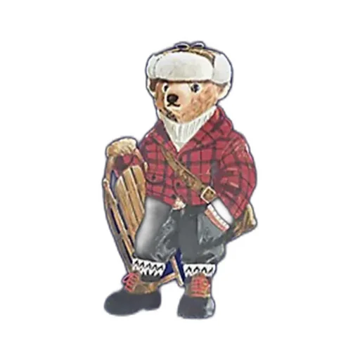 Cotton Blend Sweatshirt With Polo Bear Print