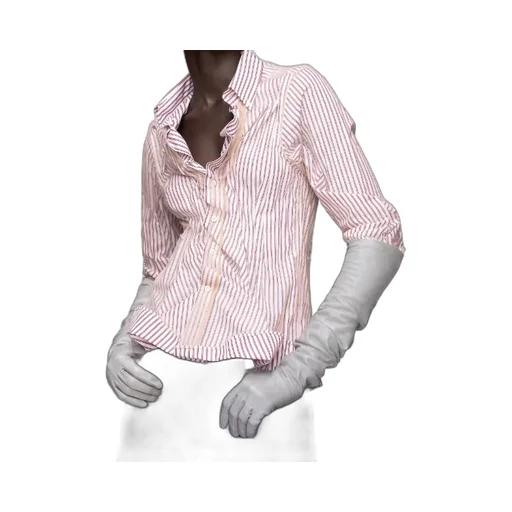 Maison Margiela Striped Ruffled Long-Sleeve Shirt