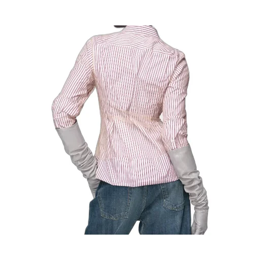 Maison Margiela Striped Ruffled Long-Sleeve Shirt