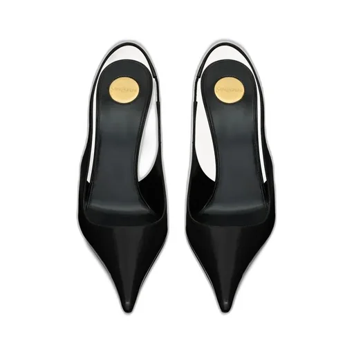 Vendome Slingback Pumps In Glazed Leather