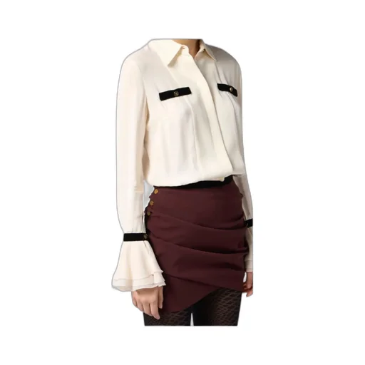 Elisabetta Franchi Slim Fit Georgette Blouse