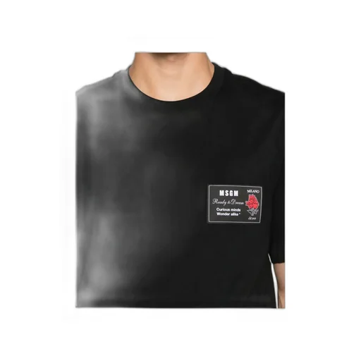 Rose-Print Patch T-Shirt