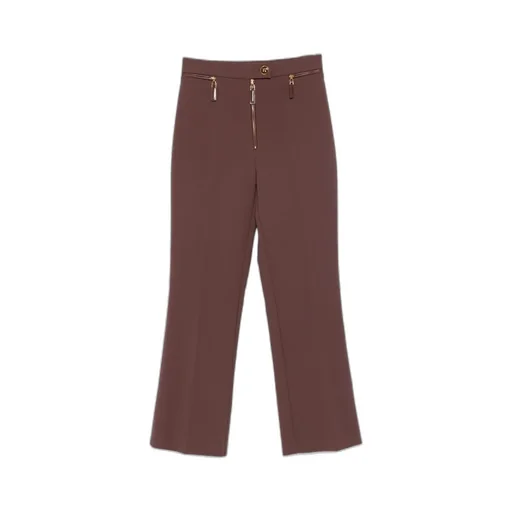 Zip-Detail Flared Trousers