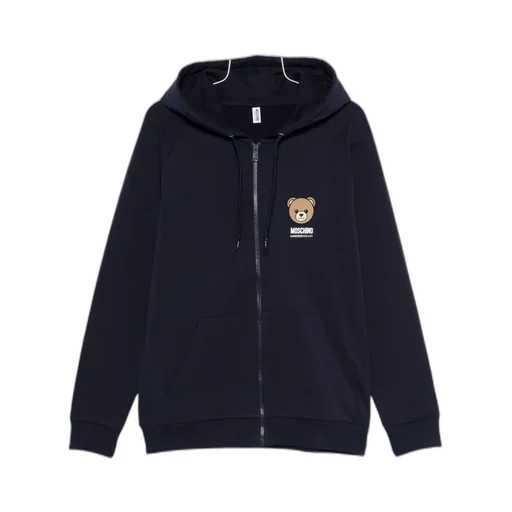 Teddy-Print Zip-Fastening Hoodie