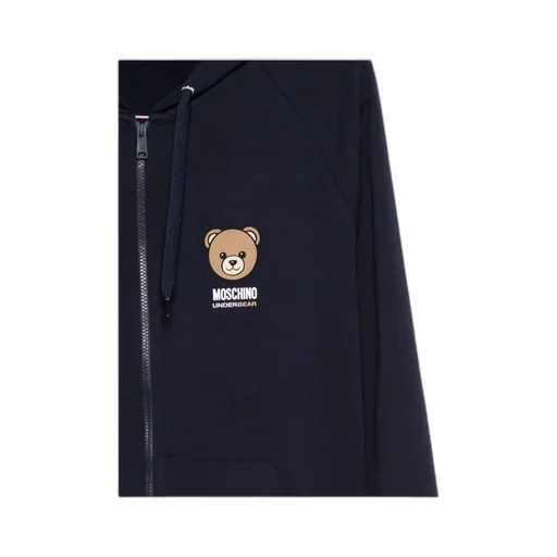 Teddy-Print Zip-Fastening Hoodie