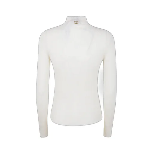 Twinset Long Sleeved High-Neck Ribbed Jumper