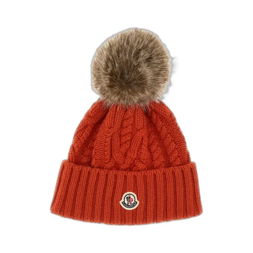 Cable-Knit Pom-Pom Beanie