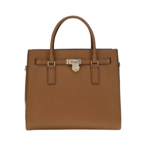 Lock-Accent Top-Handles Tote Bag