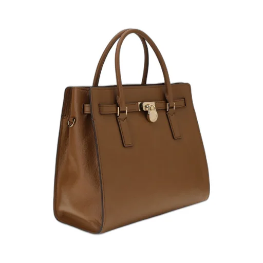 Lock-Accent Top-Handles Tote Bag