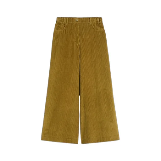 Cropped Cotton Velvet Trousers