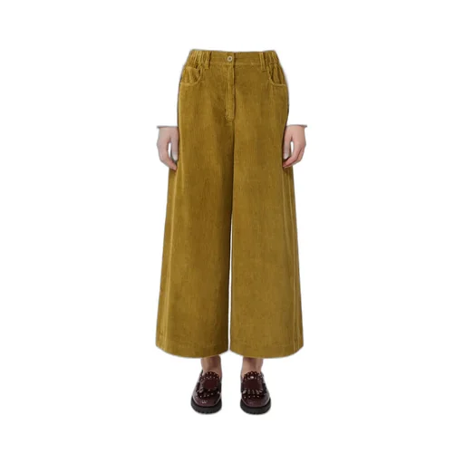Cropped Cotton Velvet Trousers