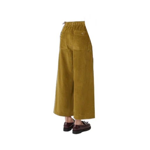 Cropped Cotton Velvet Trousers