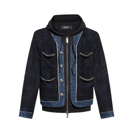 Chain-Trimmed Tweed Jacket