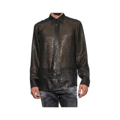Sparkling Tie-Neck Shirt