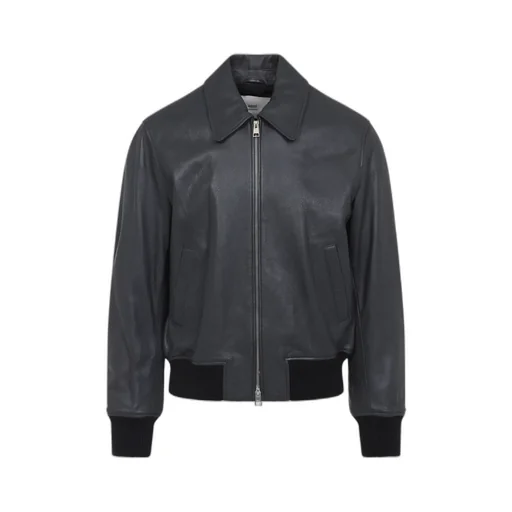 Long-Sleeved Leather Jacket