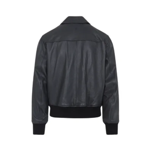Long-Sleeved Leather Jacket