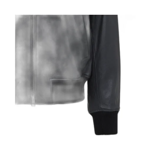 Long-Sleeved Leather Jacket