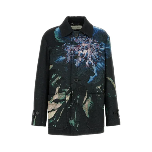 Dries Van Noten Floral Motif Double-Breasted Coat
