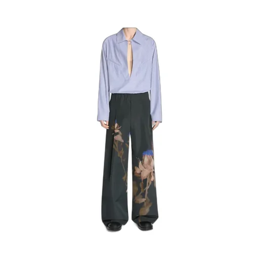 Dries Van Noten Thistle Printed Pleated Pants
