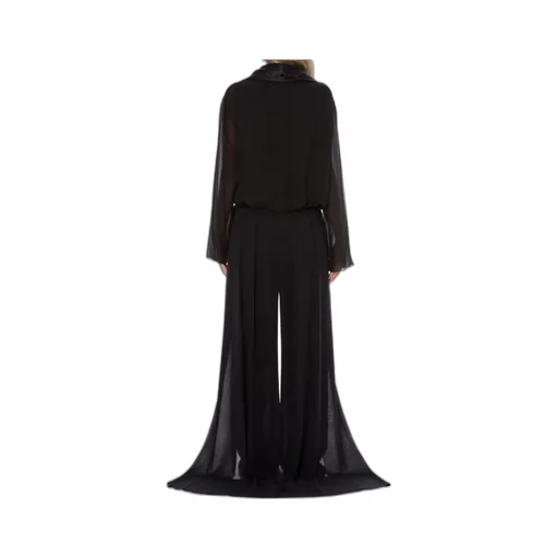 Long-Sleeved Silk Chiffon Blouse