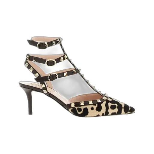 Valentino Garavani Rockstud Leopard Printed Pumps