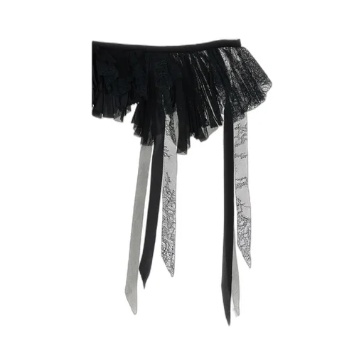 Lace-Fringed Silk Scarf